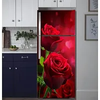 Trendy Beautifull Pink Rose Decorative Fridge Sticker (Multicolor Pvc Vinyl 160X60)-Ddpcfs382-thumb3