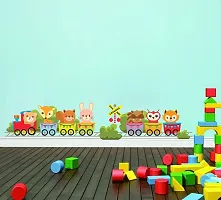 Psychedelic Collection Decorative Cartoon Toy Train for Kids Room Decorative Wall Sticker (PVC Vinyl, Multicolor, W 60 cm X H 63 cm)-thumb4