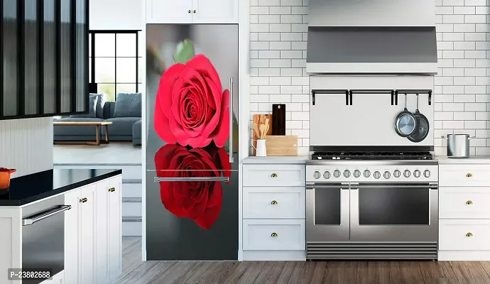 Psychedelic Collection Two red Rose with Blur Background Decorative Extra Large PVC Vinyl Fridge Sticker (Multicolor, 60 cm X 160 cm)-thumb5