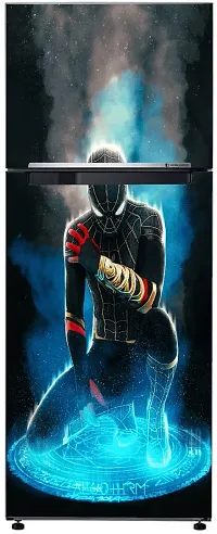 Psychedelic Collection Decorative Abstract Multicolor Black Spider Men, Power Generate with Black Background Wallpaper Sticker for Fridge Decor 60 cm X 160 cm-thumb2