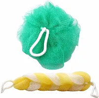 Premium Quality Combo Of Bath Sponge Round Loofah And Back Scrubber For Men And Women-thumb2