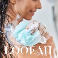 Premium Quality Luxury Bathing Loofah For Men And Women - Pack Of 2 - Blue - Foaming Loofah For Bathing - Bath Scrub Sponge -Loofah Back Scrubber Set-thumb1