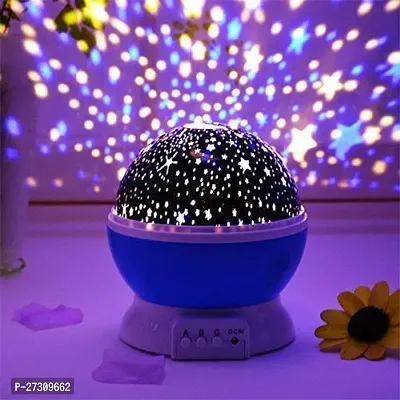 Stylish Star Projector Romantic Led 360 Degree Rotation 4 Led Bulbs 9 Light Color Changing With Usb Cable Night Light Lamp Multicolour-thumb0