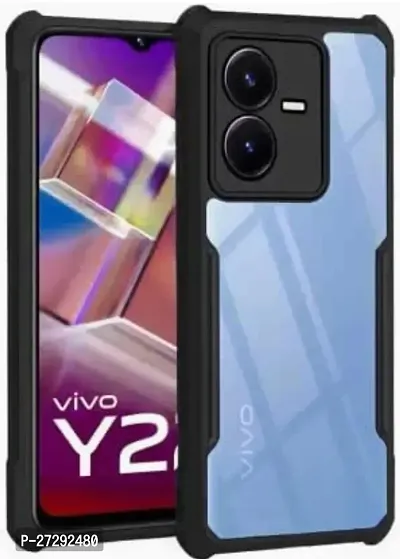 Vivo Y22 / Y22s ( Black Bumper Transparent Back Cover )-thumb0