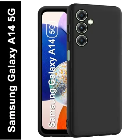 AARERED Soft and Flexible Back Cover for Samsung Galaxy A14 5G Plain Black Matte Finish