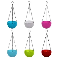 Plastic Hanging Flower Pot And Flower Pot With Chain (6 Pc)-thumb3