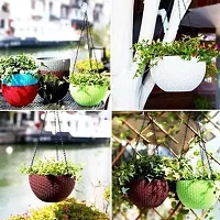 Plastic Hanging Flower Pot And Flower Pot With Chain (6 Pc)-thumb2