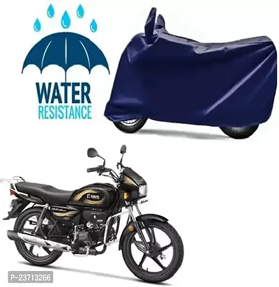 KS Presents Hero Splendor Plus Dirt  Dust Proof Bike/Scooty Body Cover 100% Waterproof(Tested) / UV Protection with Premium Polyester Fabric (Blue)-thumb0