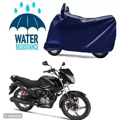 KS Presents Hero Glamour Xtec Dirt  Dust Proof Bike/Scooty Body Cover 100% Waterproof(Tested) / UV Protection with Premium Polyester Fabric (Blue)-thumb0