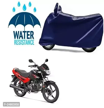 KS Presents Hero Glamour Dirt  Dust Proof Bike/Scooty Body Cover 100% Waterproof(Tested) / UV Protection with Premium Polyester Fabric (Blue)