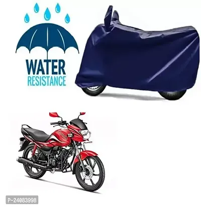 KS Presents Hero Passion Plus Dirt  Dust Proof Bike/Scooty Body Cover 100% Waterproof(Tested) / UV Protection with Premium Polyester Fabric (Blue)-thumb0