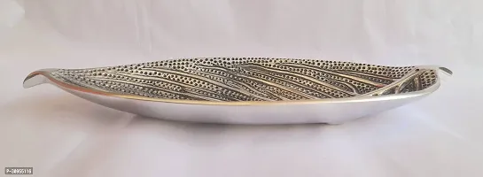 Export Quality Metal Silver Leaf Shape, Tray Leaf Serving Platter (Size L*B*H: 10 X 3.5 X 2 Inch)-thumb4