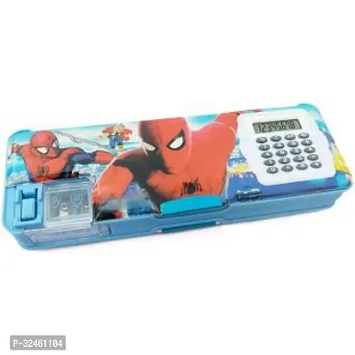 HEAVIX Marvelous Avengers Blue Pencil Box with Built-In Calculator-thumb0