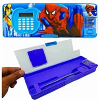 HEAVIX Marvelous Avengers Blue Pencil Box with Built-In Calculator-thumb1