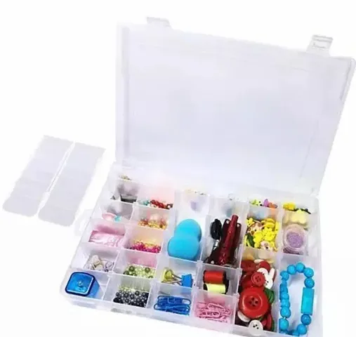 3 Layers 30 Grid Detachable Desktop Storage Box Transparent Plastic Storage Box Jewelry Organizer Holder Cabinets for Small Objects DIY Desktop Organizer Holder Box (30 Grid/Multicolor)