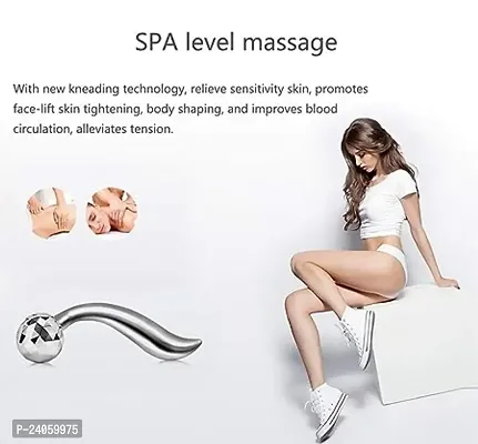 3D Y Shape Facial Massage Roller Face Slimming Massager (Silver) Massager pack of 1-thumb4
