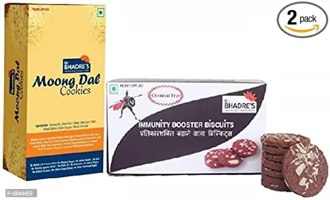 Dr.BHADRES Moong Dal Cookies  Immunity Booster Biscuit, 500 gm ( 300 gm+ 200 gm )-thumb0