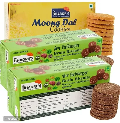 Dr.BHADRES Healthy Biscuits  Cookies 600 gm {150 gm x 2 + 300 gm}-thumb0