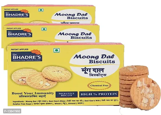 Moong Dal Biscuits 600 gm ( 84 gm Protein ) | Digestive Biscuits | High Protein Biscuits | Fresh Biscuits | Biscuits Combo Pack Offer |  {Pack of 3 }-thumb0