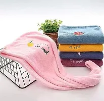 Hair Towel Wrap Absorbent Towel Quick Drying Microfiber 500 GSM Bath Towel Hair Dry Cap Salon Towel (Multicolor) (Pack of 1)-thumb1