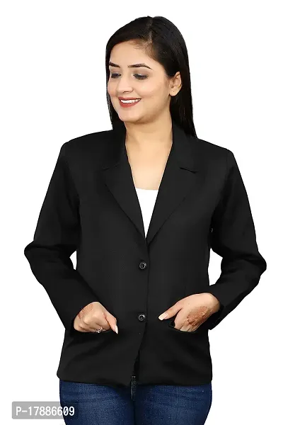 Inaaya Women's Single-Breasted Blazer/Formal Blazer/Casual Blazer/Full Sleeve Blazer/Regular Fit Blazer/Clean Look/Regular Length Blazer-thumb0