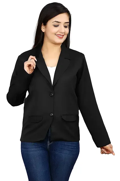 Inaaya Women's Single-Breasted Blazer/Formal Blazer/Casual Blazer/Full Sleeve Blazer/Regular Fit Blazer/Clean Look/Regular Length Blazer