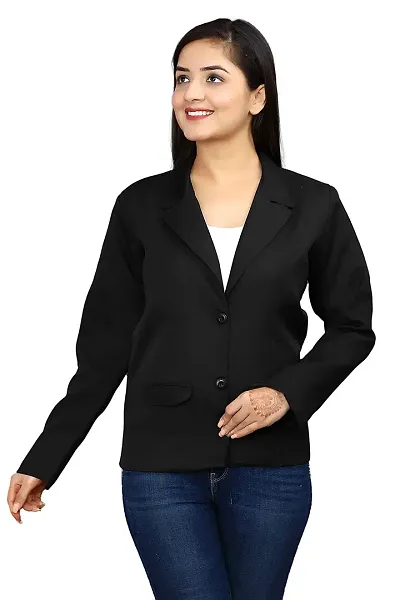 Inaaya Women's Single-Breasted Blazer/Formal Blazer/Casual Blazer/Full Sleeve Blazer/Regular Fir Blazer/Clean Look/Regular Length/Cotton Lycra Blazer.