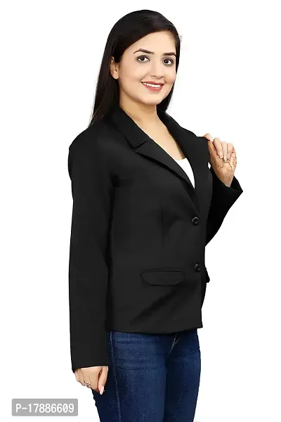 Inaaya Women's Single-Breasted Blazer/Formal Blazer/Casual Blazer/Full Sleeve Blazer/Regular Fit Blazer/Clean Look/Regular Length Blazer-thumb4