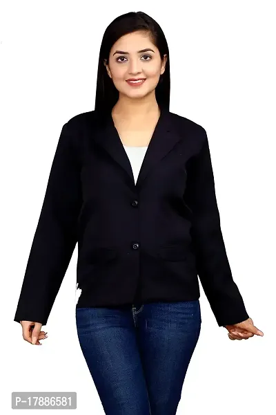 Inaaya Women's Single-Breasted Blazer/Formal Blazer/Casual Blazer/Full Sleeve Blazer/Regular Fit Blazer/Clean Look/Regular Length Blazer-thumb5