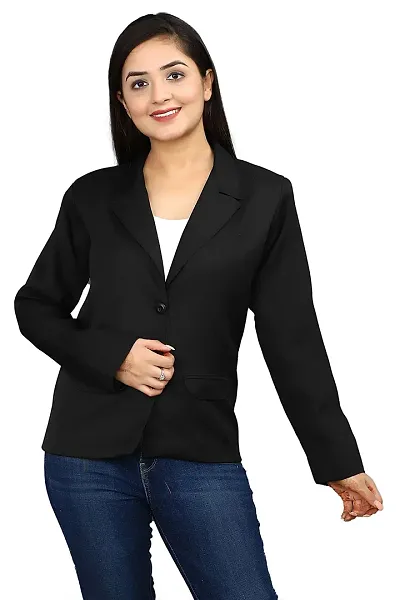 Inaaya Women's Single-Breasted Blazer/Formal Blazer/Casual Blazer/Full Sleeve Blazer/Regular Fit Blazer/Clean Look/Regular Length Blazer