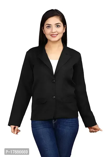 Inaaya Women's Single-Breasted Blazer/Formal Blazer/Casual Blazer/Full Sleeve Blazer/Regular Fit Blazer/Clean Look/Regular Length Blazer-thumb0