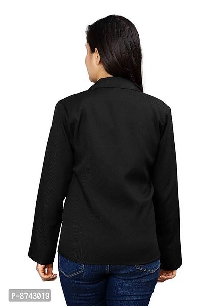 WOMEN FULL SLEEVE REGULAR FIT COTTON BLEND FORMAL BLAZER-thumb2