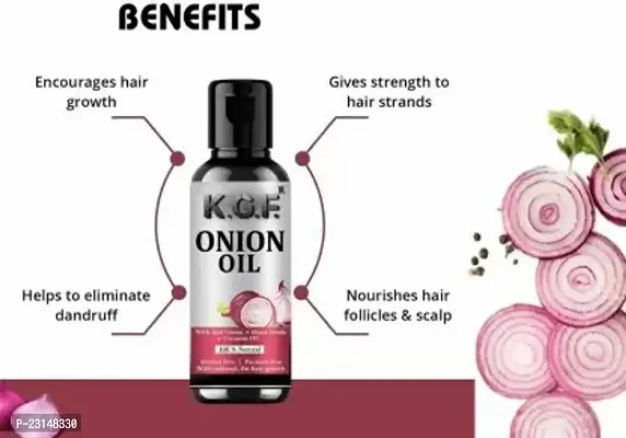 Kgf Onion Hair Oil For Hair Loss And Anti Dandruff Hair Oil (120 Ml)-thumb0