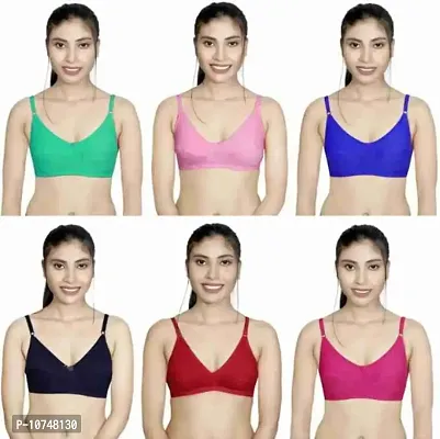 j.MOMANI Bra Combo Pack/Bra Combo set 6 Cotton Women T-Shirt Non