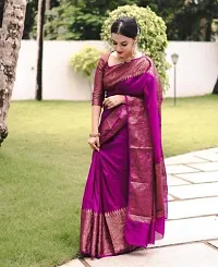 Beautiful Silk Cotton Woven Design Saree with Blouse piece-thumb2