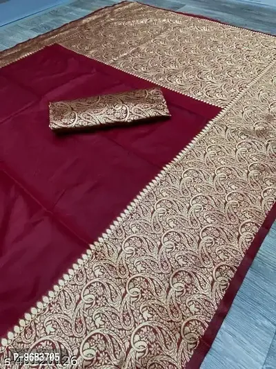 Beautiful Silk Cotton Woven Design Saree with Blouse piece-thumb2