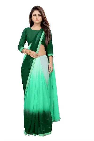 Georgette Padding Moti Look Sarees with Blouse piece