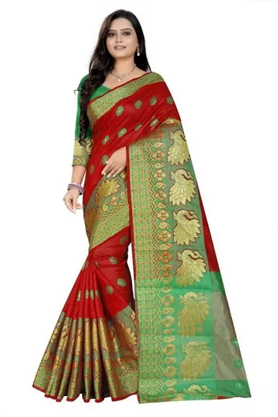 Beautiful Cotton Silk Jacquard Saree with Blouse piece