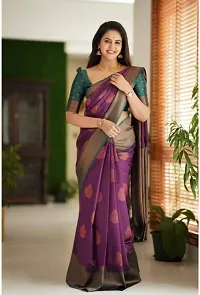 Classic Poly Silk Jacquard Saree with Blouse piece-thumb3