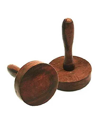 MODERN ARTISAN Wooden Handmade Masher paratha seakni roti presure for Kitchen Set of 2