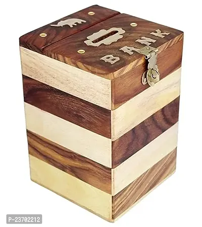 Handmade Wooden Coin Box, Money Storage Box,Wooden Piggy Bank, Money Bank,