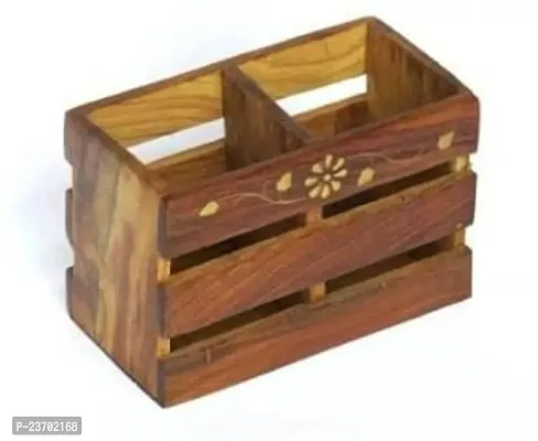 2 Compartments Rose Wood, Pure Sheesham/Cutlery Box Case-thumb0