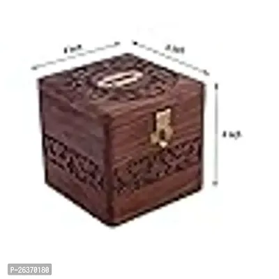 Handmade Wooden Coin Box, Money Storage Box,Wooden Piggy Bank, Money Bank,-thumb3