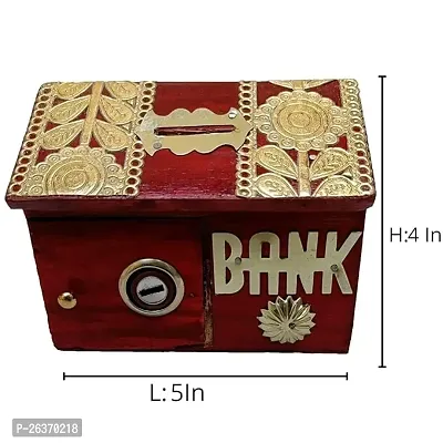 Handmade Wooden Piggy Bank - Money Bank - Coin Box - Money box - Gift Items for Kids-thumb0