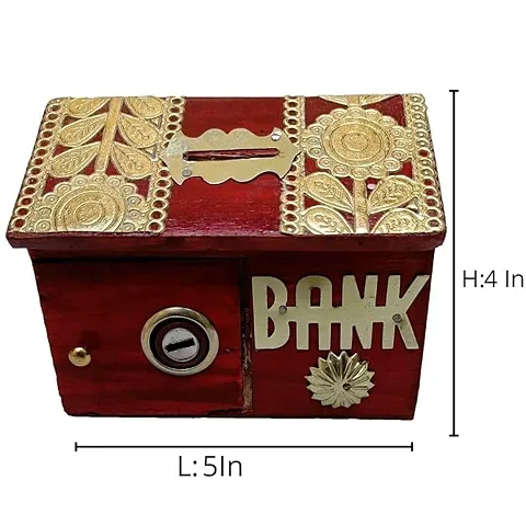 Handmade Wooden Piggy Bank - Money Bank - Coin Box - Money box - Gift Items for Kids