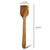 Neem Wood Spoon, Compact Flip, Spatula/Ladle for Cooking Dosa,Roti,Chapati, Soup and Vegetables | Premium Wooden Kitchen Tools | No Polish | Non-Stick | Handcarved (Set of 2)-thumb3