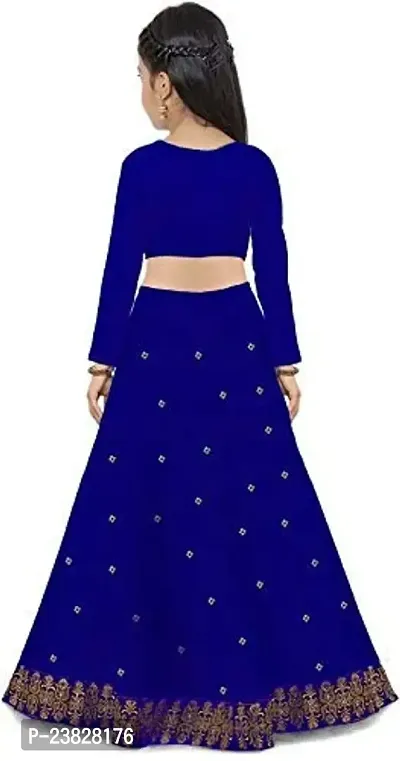 Femisha Creation Girls Lehenga Choli (12-13 Years, Royal Blue)-thumb2