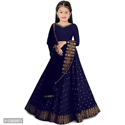 Femisha Creation Girls Lehenga Choli (4-5 Years, Navy Blue)