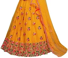 Femisha Creation Girl's Silk Semi-stitched Lehenga choli(FC_K_Alexa_Yellow_13 Years-14 Years)-thumb2