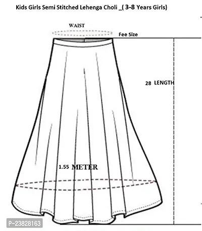 Femisha Creation Girl's Taffeta Satin Semi stitched Lehenga Choli (FC_K_Alexa002_Yellow_13-14 Years)-thumb4